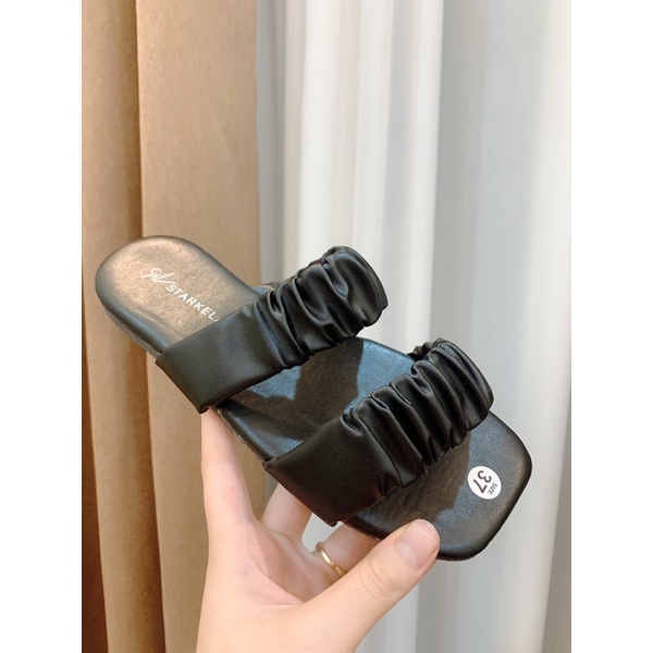 Dép Nhún 2 Quai Ngang Thời Trang