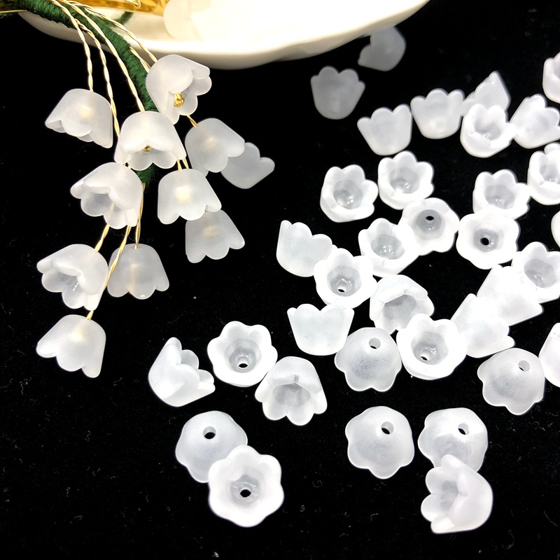 5 Nụ Hoa Linh Lan 9Mm Chất Liệu Nhựa Nguyên Liệu Làm Trâm Làm Trang Sức Cổ Trang Cosplay Cổ Phục