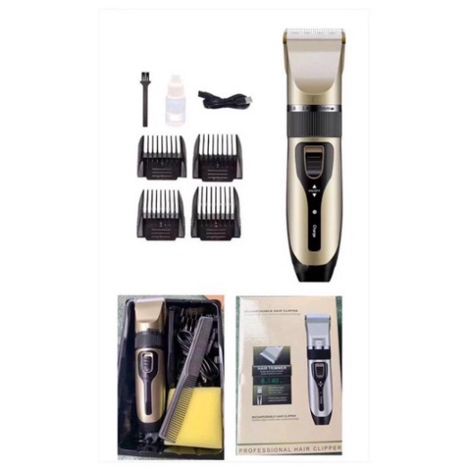 Tăng Đơ Cắt Tóc, Tông Đơ Cắt Tóc Cao Cấp Cho Bé Hair Clipper Đầu Sạc USB Tặng Kèm 9 Phụ Kiện