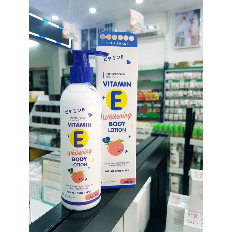 DƯỠNG THỂ PRECIOUS SKIN VITAMIN E WHITENING BODY LOTION 230ML CHÍNH HÃNG