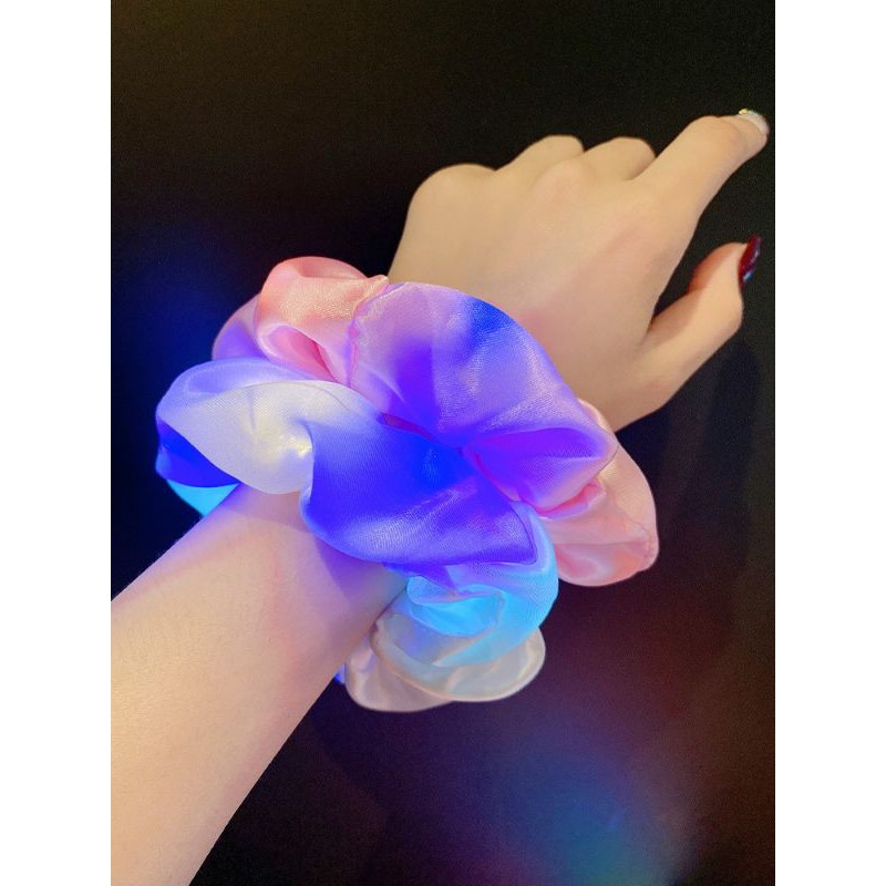 Vòng Tay SCRUNCHIES Đèn Led Phát Sáng Siêu Xinh/ 8 màu / 3 Cấp Độ Điều Chỉnh Ánh Sáng Đèn