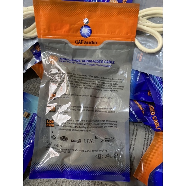 Dây tín hiệu AV CAF audio 4 đầu 0.8m