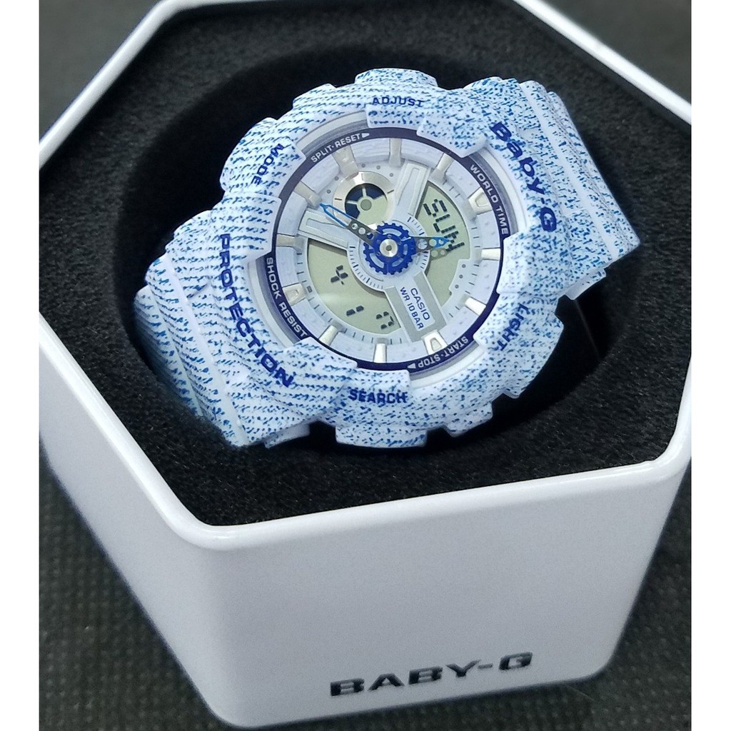 Đồng hồ nữ Casio Baby G BA-110DC-2A3DR Dây Nhựa Màu Xanh - Chống Nước 100m - bảo hàn