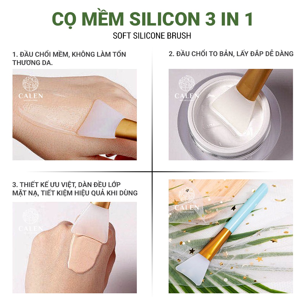 Cọ sillicon cao cấp dành cho việc đắp mặt nạ +Kích thước 13 cm, thon gọn vừa tay, giúp bạn thao tác linh hoạt và không