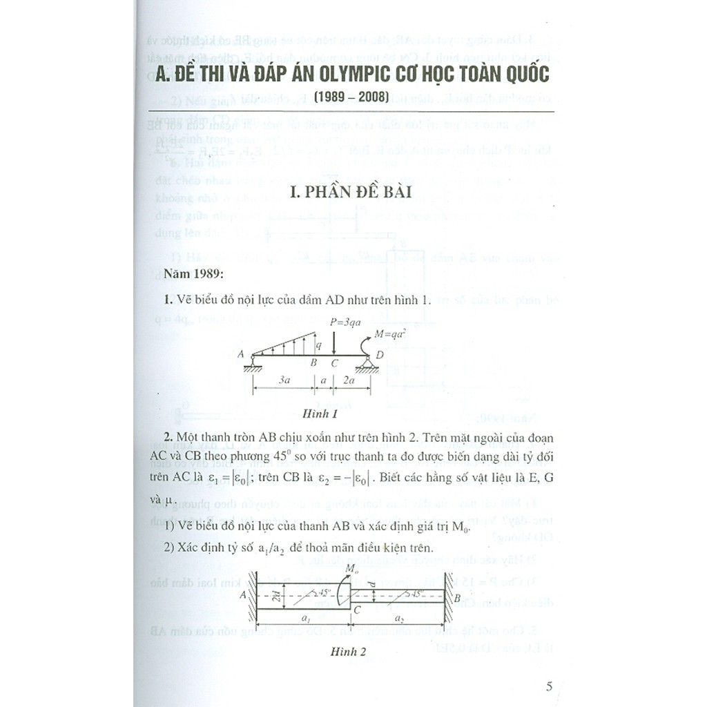 Sách - Tuyển Tập 20 Năm Olympic Cơ Học Toàn Quốc 1989 - 2008: Sức Bền Vật Liệu - Đề Thi, Lời Giải, Bài Tập Chọn Lọc