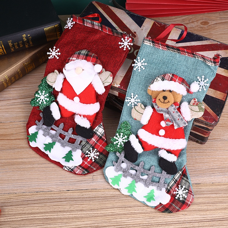 [Featured] Túi Đựng Kẹo Giáng Sinh / Lò Sưởi Trang Trí Cây Thông Noel Cỡ Lớn