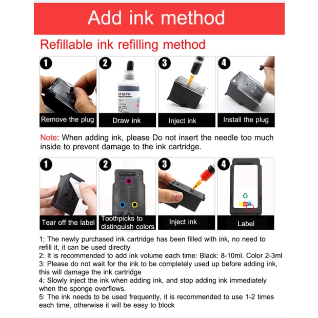 Hp Set 60 Ống Mực Chuyên Dụng Cho Máy Canon & HP 61 62 63 65 67 678 680 682 901 46 21 22 Canon 740 741 745 746 810 811