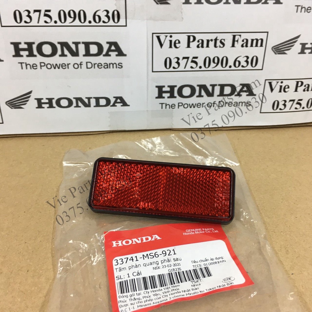 Tấm phản quang bộ dè sau, đuôi biển số xe Vision, SH Mode, PCX, SH Việt, SH Ý, Fu Led, Lead 125 - Hàng chính hãng Honda