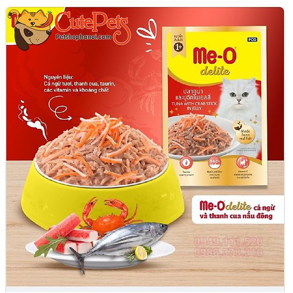 Pate cho mèo dạng Sốt Me-O Delite 70g Thức ăn ướt cho mèo lớn - CutePets