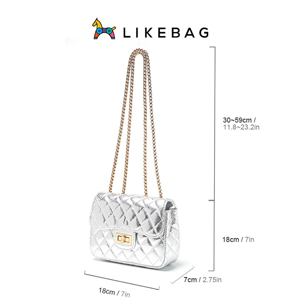 Túi nữ đeo chéo vai LIKEBAG đứng form phối dây xích cao cấp 220307075 - LIBAGI