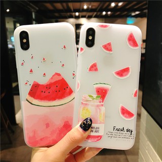 Ốp điện thoại mềm họa tiết dưa hấu 3D xinh xắn cho OPPO A7 F9 F5 Youth Realme C1 A3s F3 F1 Plus A83 F1s