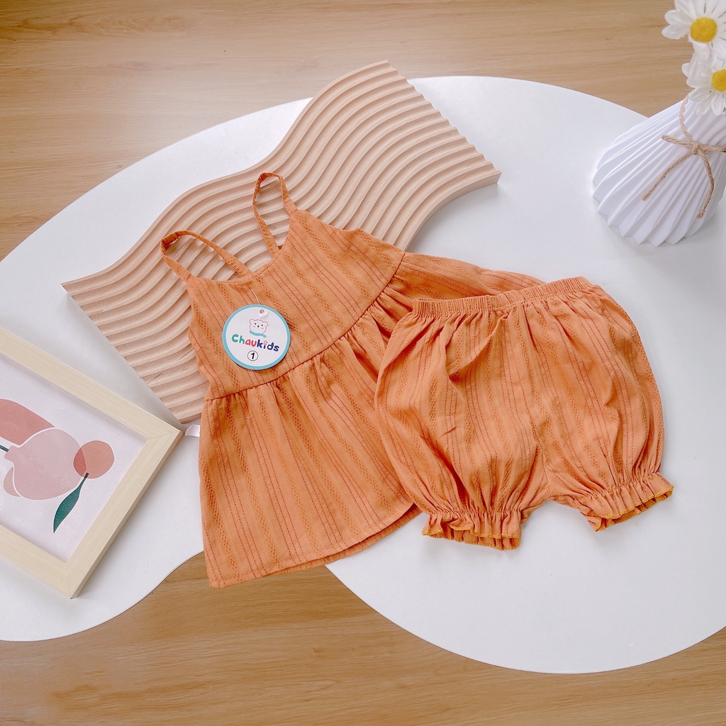[SALE] Set Bộ 2 Dây Mặc Đi Biển Cho Bé Gái Cực Sang Chảnh, Đồ Bộ Cho Bé Mặc Đi Chơi CK05