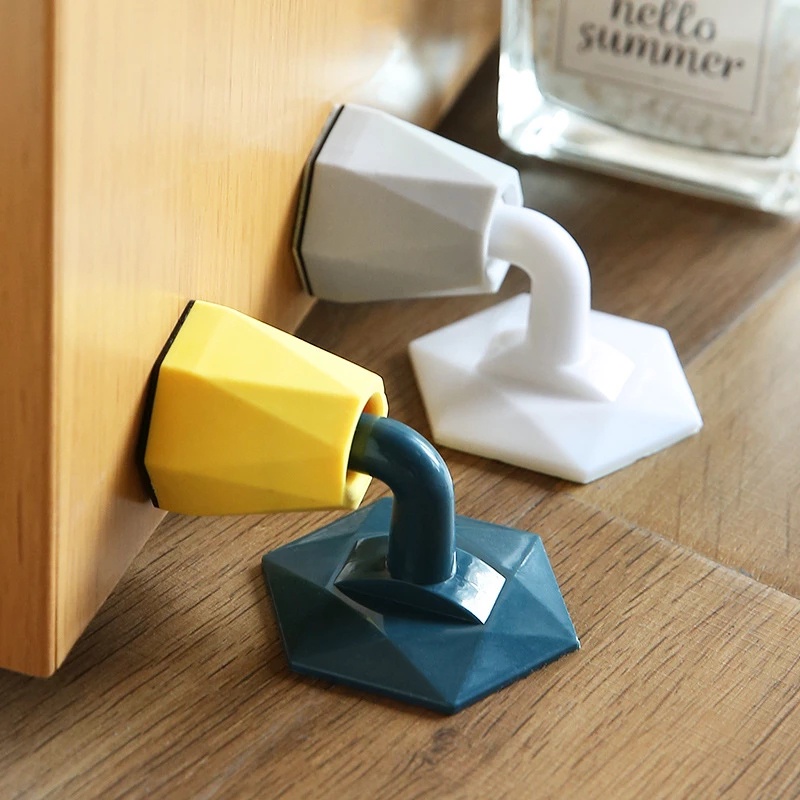 1 Miếng Chặn Cửa Bằng Silicone Có Giác Hút Dán Tường