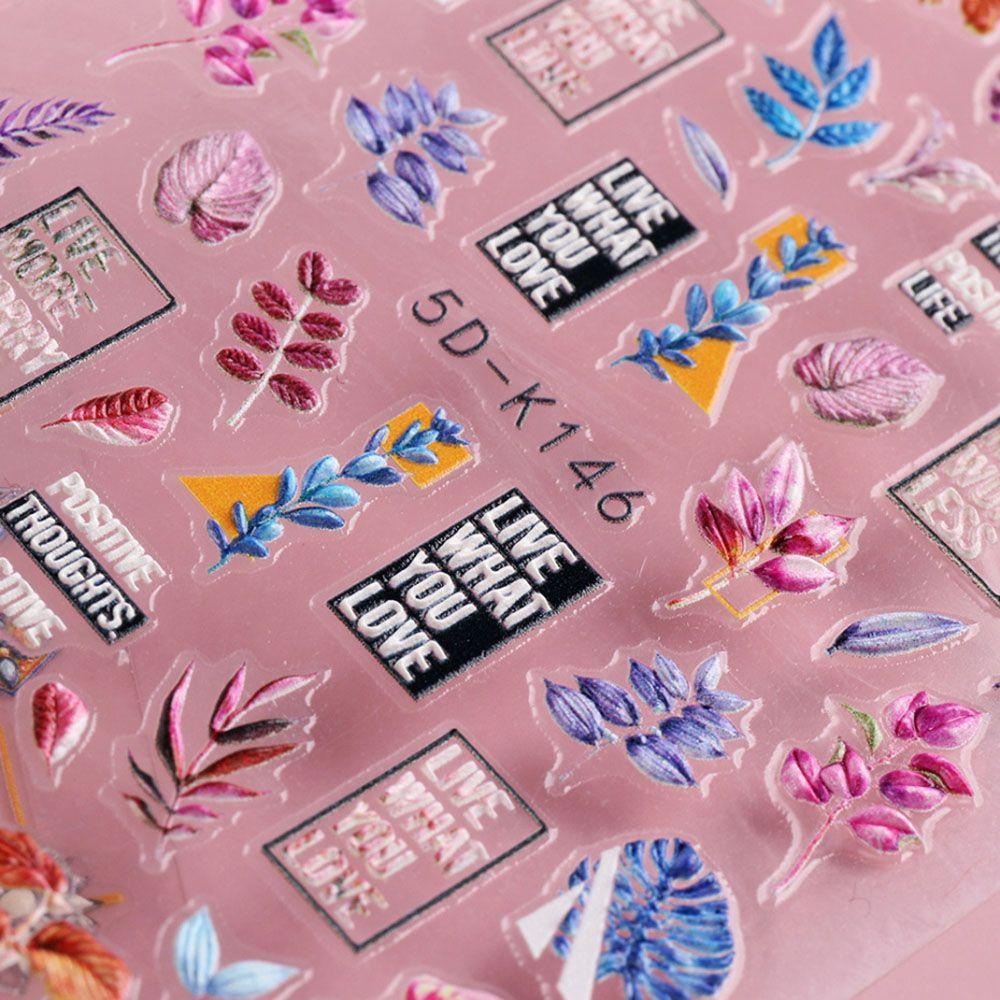 [Hàng mới về] Miếng dán móng dập nổi 5D nhiều màu sắc thời trang Pháp