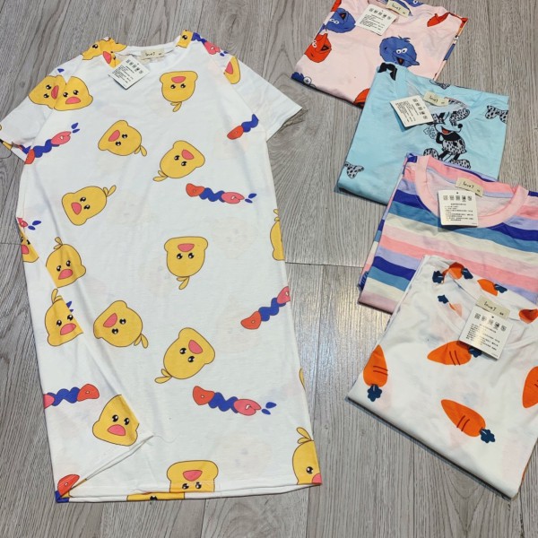 Đầm Dáng Suông ❤️ FREESHIP ❤️ Đầm thun họa tiết hoạt hình siêu CUTE TẶNG KÈM TÚI CUỘN❤️ | BigBuy360 - bigbuy360.vn