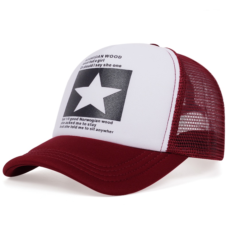 Nón Lưỡi Trai Họa Tiết Ngôi Sao Năm Cánh Cá Tính Cho Nam Và Nữ