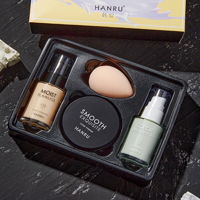 Bộ nền 4 mảnh, Cách ly, Dưỡng ẩm, Kiểm soát dầu lâu trôi, Bộ trang điểm giá cả phải chăng dành cho học sinh, Bộ trang điểm, Kem nền dạng lỏng, Kem cô lập trứng, Bột trang điểm