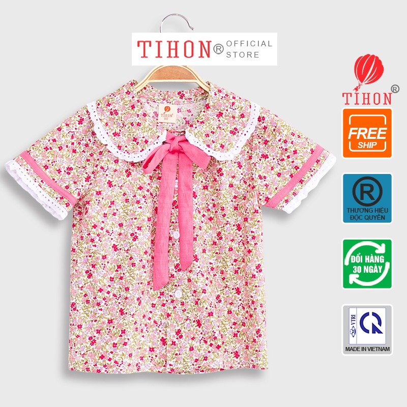 Áo Bé Gái TIHON Họa Tiết Sành Điệu Thời Trang Cho Bé