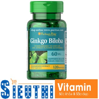 [CHÍNH HÃNG] Viên uống tăng cường tuần hoàn não Ginkgo Biloba  Puritan's Pride