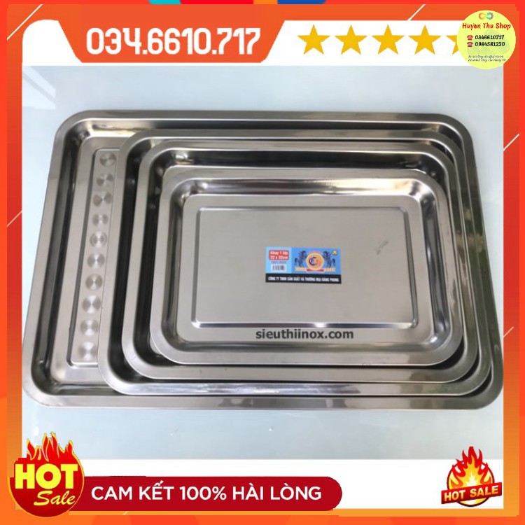 Khay inox sâu 2cm đựng thực phẩm