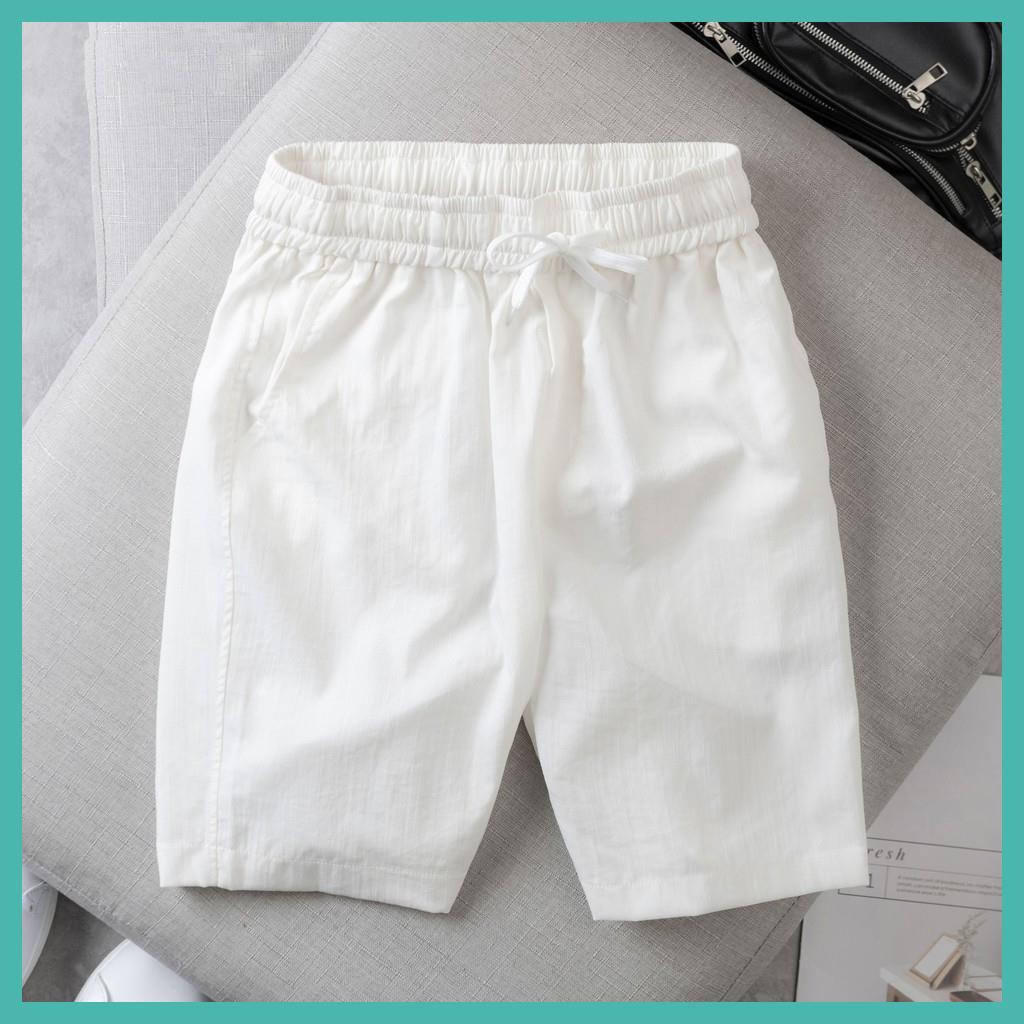Quần short nam Mantoni chất đũi mềm mát, quần ngố nam chuẩn form cạp chun dây rút(SD79)