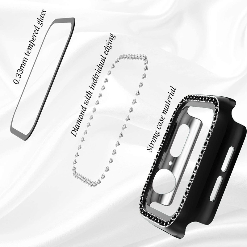Ốp Bảo Vệ Đính Kim Cương Giả Dành Cho Đồng Hồ Apple Watch 41MM 45MM 44MM 40MM 42MM 38MM Series 7 6 5 4 3 2