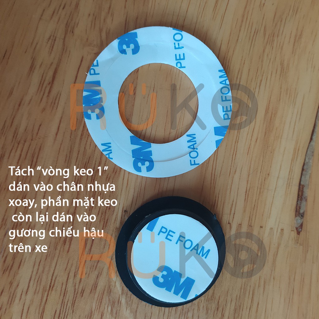 Cặp gương cầu lồi xoá điểm mù 5 cm - gắn kính chiếu hậu xe hơi, gương không đường viên