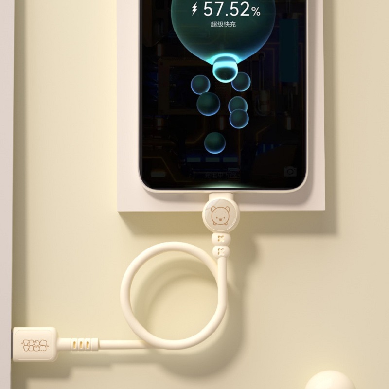 Disney Mickey Mouse Gấu Dâu Tây Lotso Dây Cáp Sạc Nhanh USB Type C Sạc Nhanh Cáp