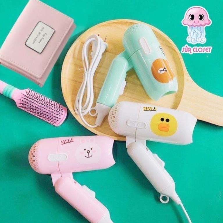 Máy sấy tóc mini gấp gọn tiện dụng mang theo khi đi công tác và du lịch hình thú đáng yêu