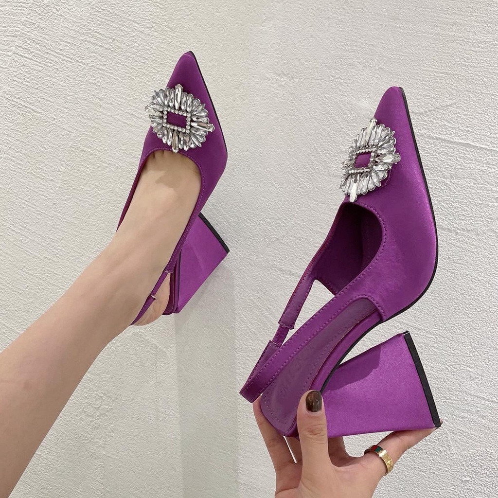 Giày cao gót đính đá hình hoa hướng dương 4.33 inch cỡ 35-41 hợp thời trang cho nữ