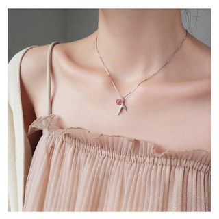 Dây chuyền đuôi mỹ nhân ngư hạt hồng dâu dễ thương