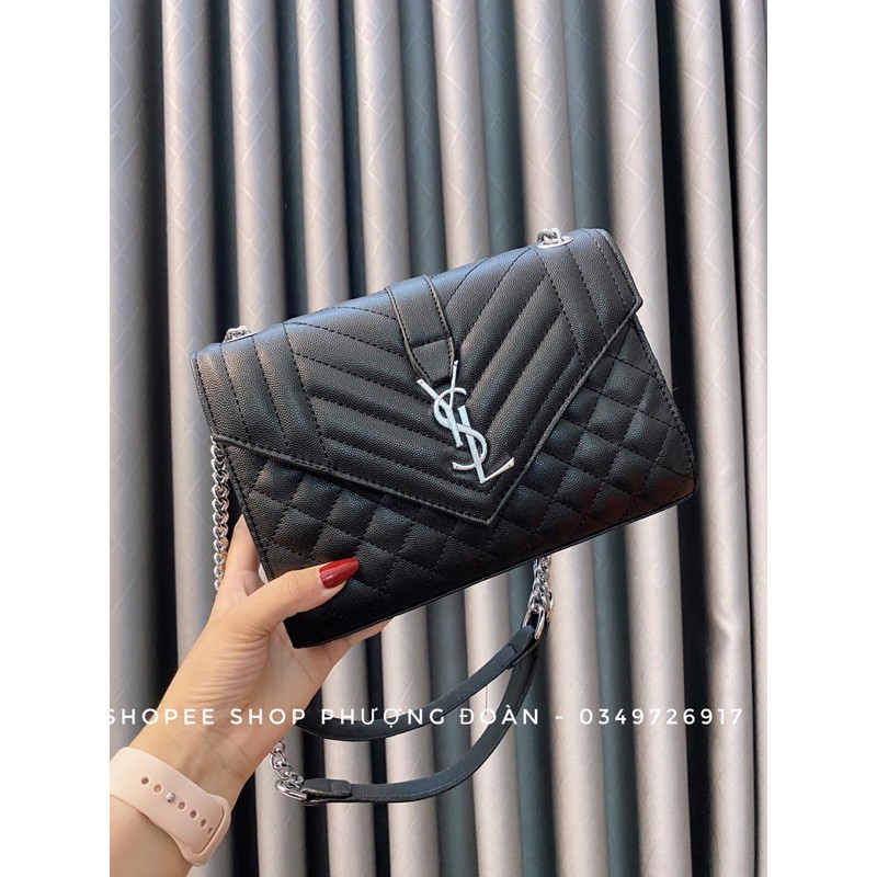 XaTúi nắp nhọn xích bạc đeo vai size 25 kèm hộp ảnh thật | BigBuy360 - bigbuy360.vn