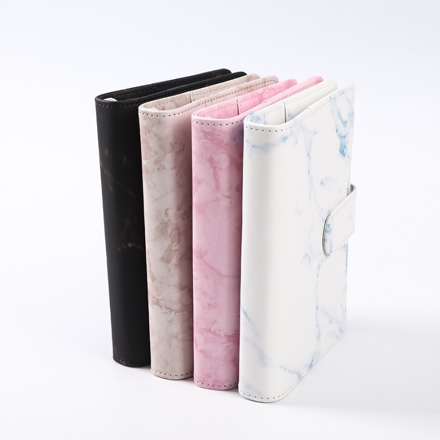 Túi Đựng Tài Liệu / Tiền Tiết Kiệm Khổ A6 6 Lỗ Bằng Chất Liệu PVC PU Có Khóa Kéo Có Thể Tháo Rời