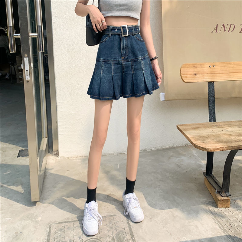 Chân Váy Bằng Vải Jean Eo Cao Phong Cách Hàn Quốc Độc Đáo Cho Nữ