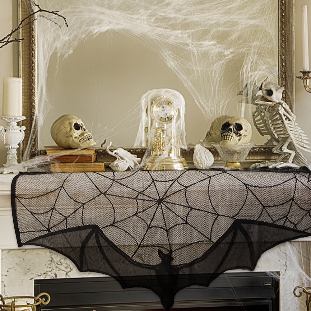 Mạng Nhện Đen Trang Trí Bàn Tiệc Halloween