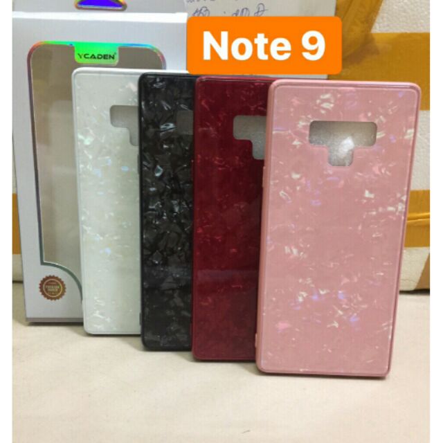 Ốp lưng kính vân đá viền dẻo samsung Note 9