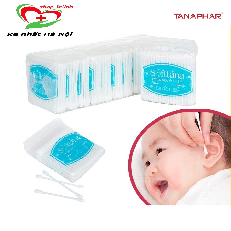 Bông vệ sinh tai mũi trẻ em Softana BZ8 dạng túi zip gói 80q