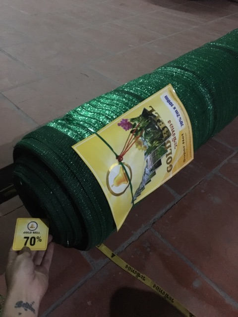 Lưới xanh Thái Lan che nắng 70% - 2x10m