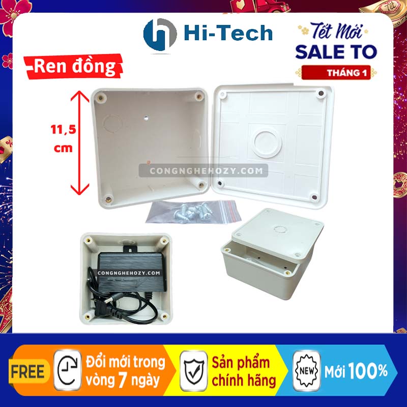 Hộp kĩ thuật điện lắp camera Ren Đồng, hộp lắp camera chống nước  11*11*5 cm - loại sịn cho eviz, da