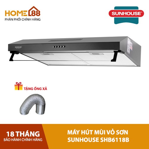 Mã 155ELSALE giảm 7% đơn 300K Máy hút mùi vỏ sơn SUNHOUSE SHB6118B chính