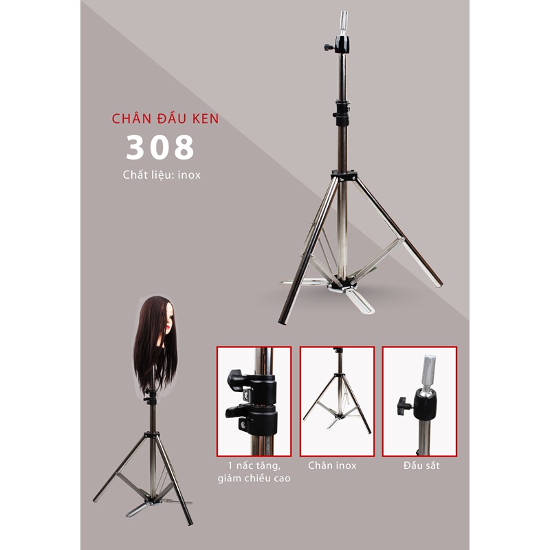 Chân Manocanh Học Cắt Tóc, Chân Ken, Giá Đỡ Đầu Manocanh Inox