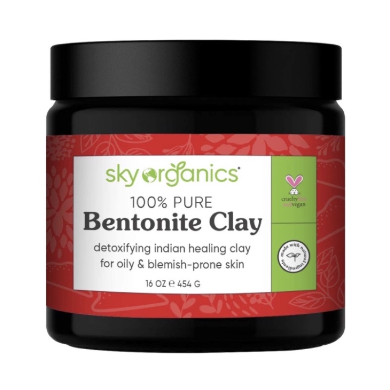 Bột đất sét bùn khoáng núi lửa Bentonite Clay Sky Organics 100% tự nhiên 454g USA