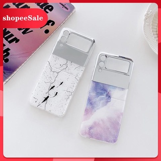 Z ốp điện thoại imd có gương soi họa tiết cẩm thạch cho samsung galaxy z flip 3 z flip 5g z fold 3 z fold