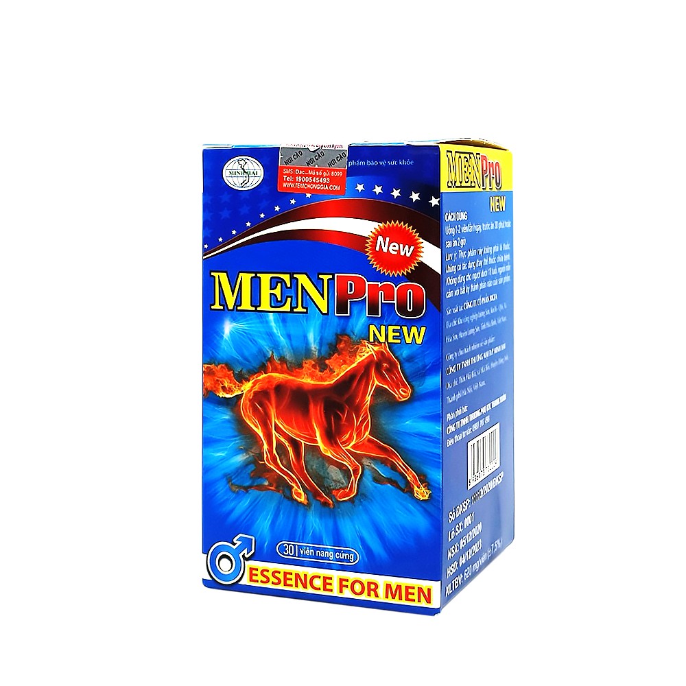 Menpro New, viên uống tăng cường sinh lực, cải thiện các vấn đề về sinh lý, bồi bổ sức khỏe, tăng ham muốn cho nam giới