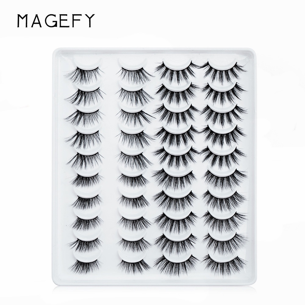 [Hàng mới về] Set 20 cặp lông mi giả MAGEFY tự nhiên có hộp đựng