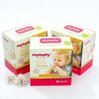 Combo 6 khăn giấy khô đa năng Mamamy 180 tờ. có quét mã QR.