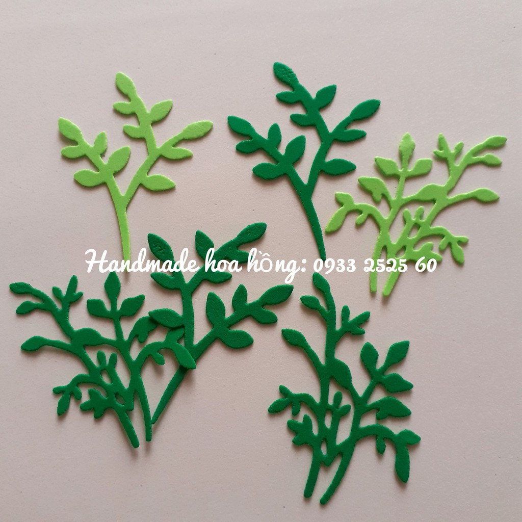 Set 32 cây lá bằng xốp, 2 size – Nguyên liệu handmade - Hình trang trí thiệp, phong thư, bưu thiếp, bao thư, bao lì xì