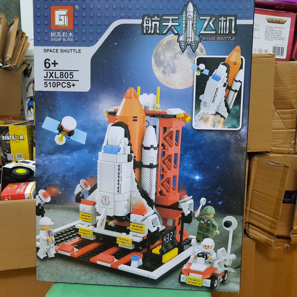 Bộ lắp ghép lego mô hình trạm phóng vũ trụ và phi thuyền không gian gôm 510 chi tiết đồ chơi trẻ em