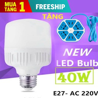 [MUA 1 TẶNG 1] Bóng Đèn Led - Bóng Đèn Led 40W - TẶNG NGAY 1 Ổ CẮM ĐIỆN ĐA NẰNG KÈM USB - QƯRW