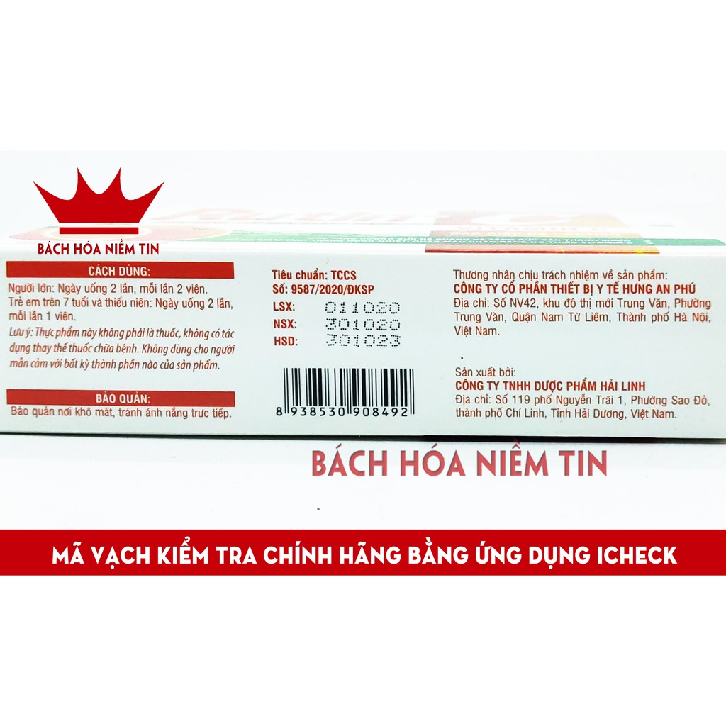 Viên Uống Rutin C - giảm viêm nhiệt miệng, giảm táo bón, tiêu trĩ, nhuận tràng, thanh nhiệt cơ thể - Hộp 30v